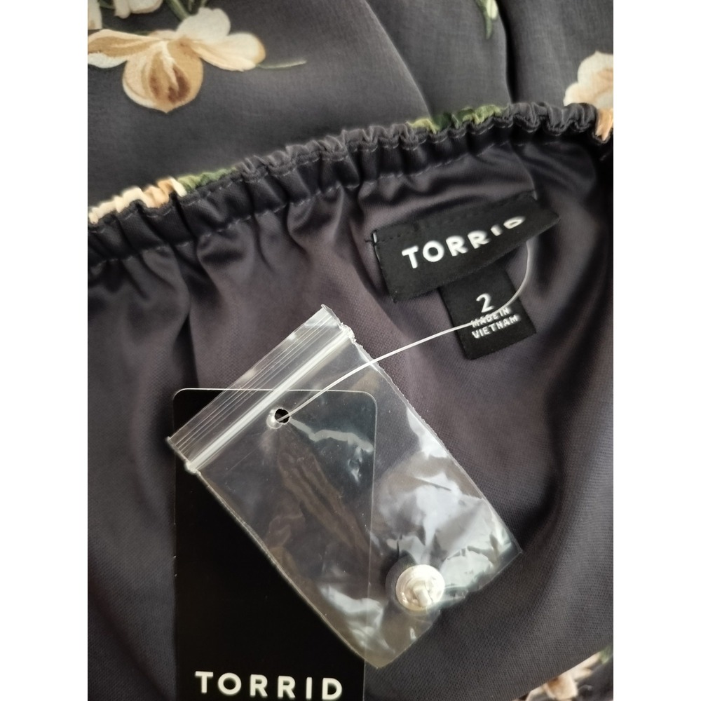 Torrid Gray Floral Chiffon Maxi Dress Ruffled Flutter Sleeve - Picture 12 of 12